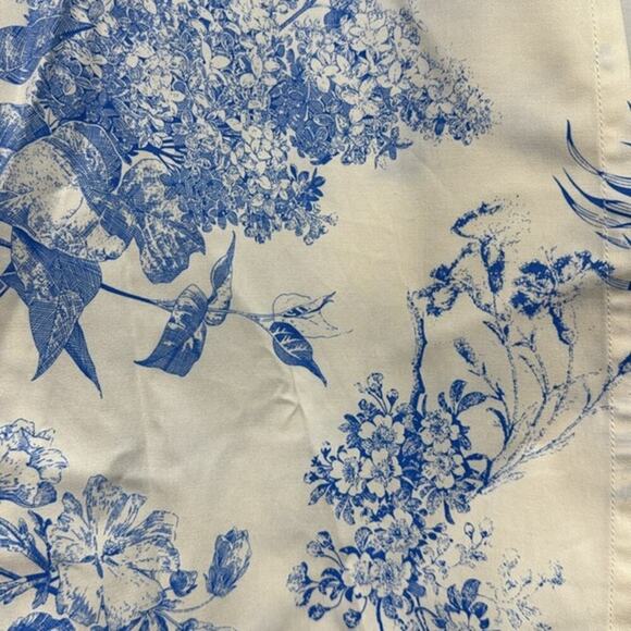New D&CO Denim+Company Blue & Beige Toile Print Preppy Skort Pockets Size Medium - Picture 7 of 10